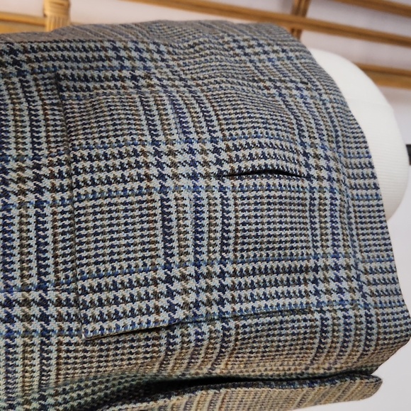 Talbots lambswool blazer green grey herringbone size 12P  blazer made in USA - Picture 5 of 13